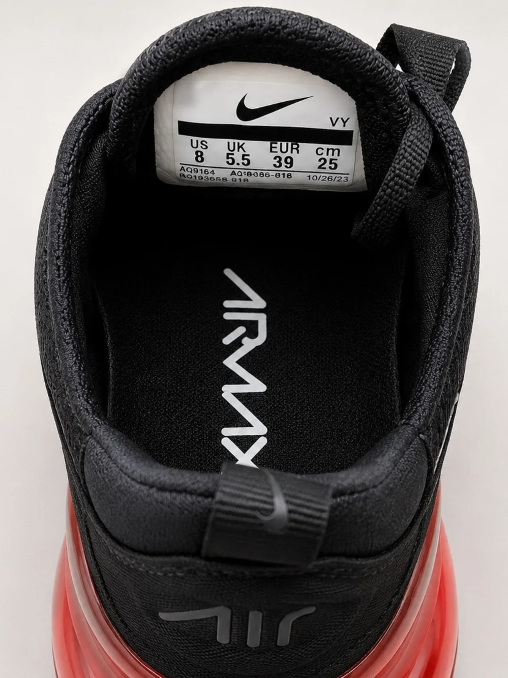 Nike Air Max 270 Men’s Sneakers in Black with Red Heel